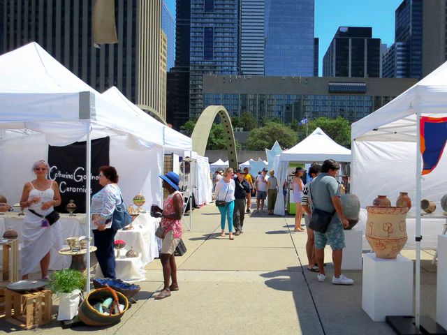 nathan phillips square during toronto outdoor art